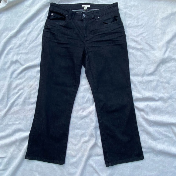 Eileen Fisher Organic Cotton Size 8 Dark Wash Black Denim - Picture 3 of 7